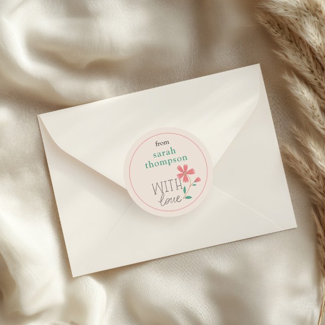 Pequeños Pegatinas florales de letras (sticker use case reference)