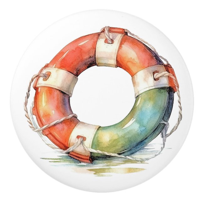 Pequeños pomos de cajón de cerámica náutica (Anverso)