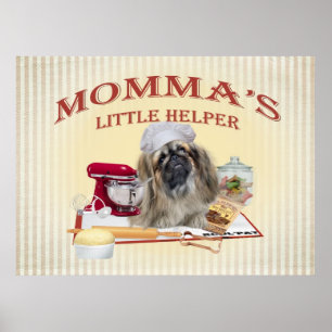 Pequeños posters del ayudante de Pekingese Momma