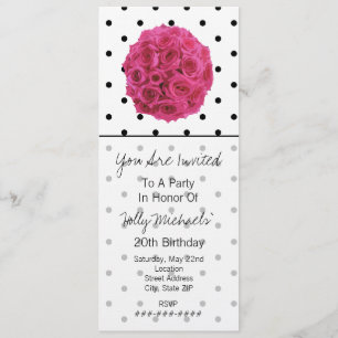Pequeños puntos de polka negro / invitación del pa