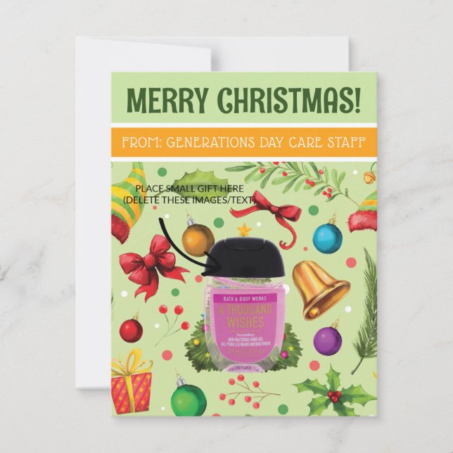 Pequeños regalos personalizados, tarjetas de regal (Anverso)