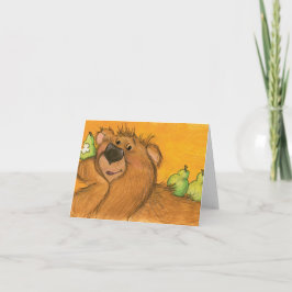 Peras y tarjeta del oso/de nota