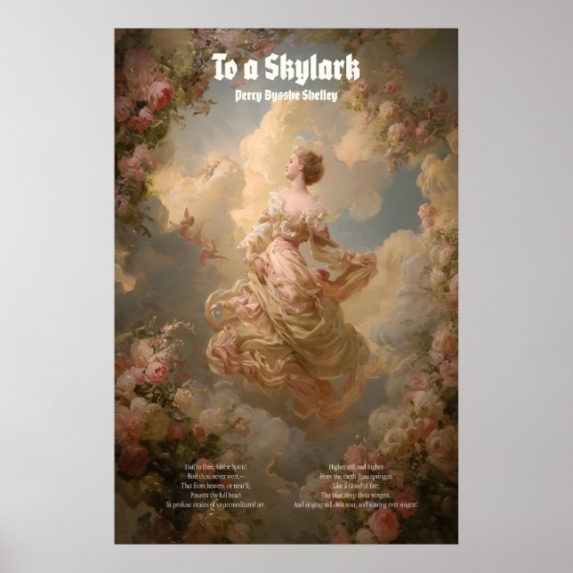 Percy Bysshe Shelley Poema Romántico Arte de Pared (Frente)