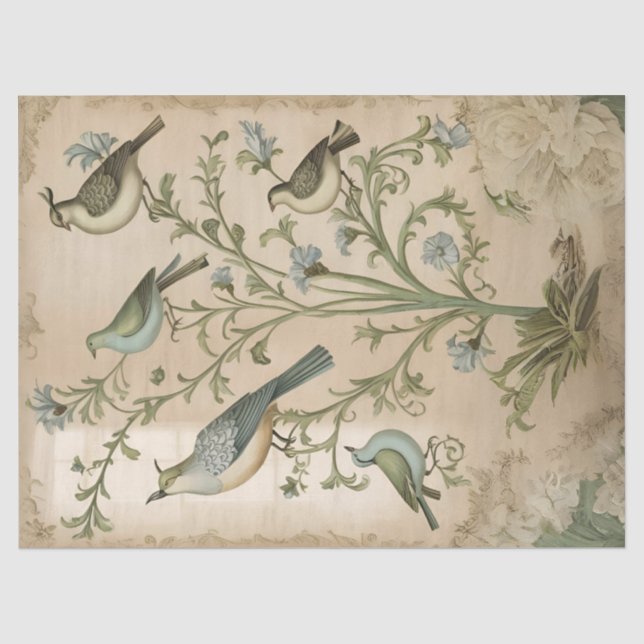 Perdices Victorianas en Papel de Seda de Árbol (Anverso)