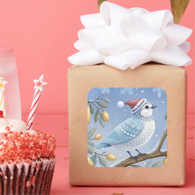 Perdicios azul y blanco en un Pegatina de árbol de (Fiesta)