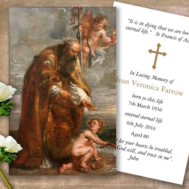 Pérdida conmemorativa de tarjetas de simpatía de l (catholic, religious, celebration of life, in loving memory of, prayer cards for bereavement)