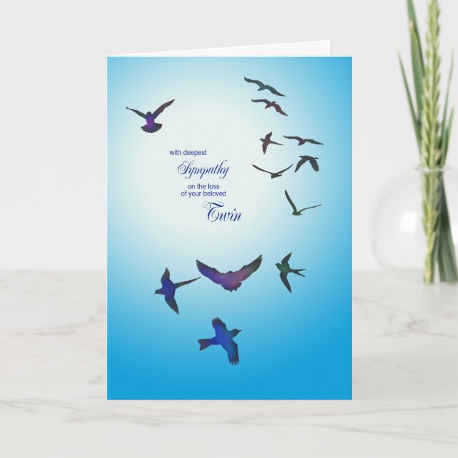 Pérdida de gemelos, tarjeta de simpatía, aves vola (Anverso)