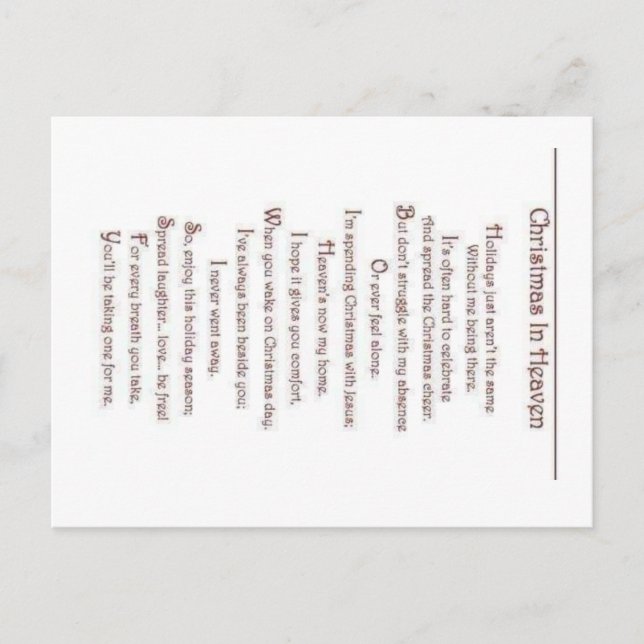 Pérdida de una postal única querida (Anverso)