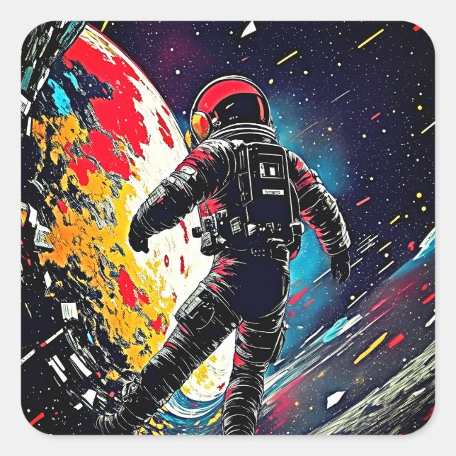 Perdida en el espacio y el tiempo - Pegatina retro (Anverso)