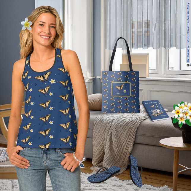 Perdida en un Cuarteto por Adiela Akoo - Bolsa tot (Lost in a Quatrain Poetry Memoir, Charm Bracelet, Butterfly Tank, Tote & Flip Flops by Adiela Akoo)