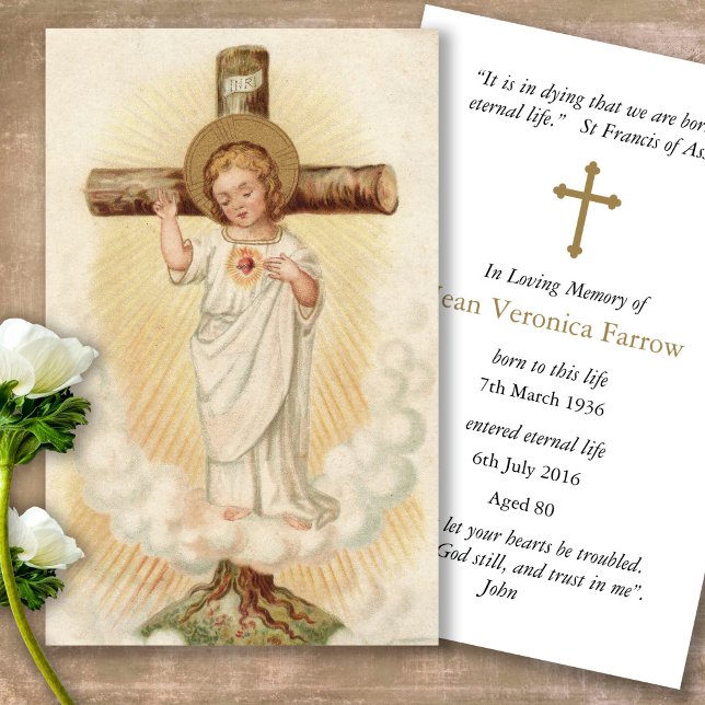 Pérdida funeraria Jesús Eternidad Cartas de Solida (catholic, religious, celebration of life, in loving memory of, prayer cards for bereavement)