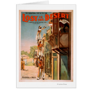 Perdido en el poster de teatro árabe del desierto