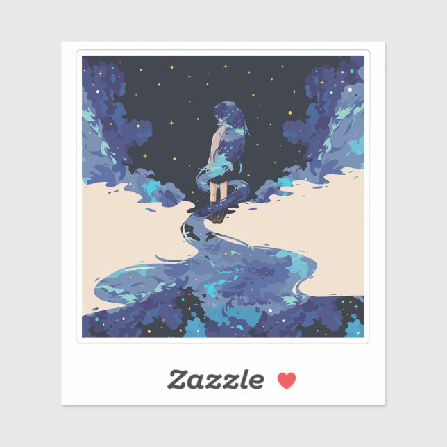 "Perdidos en las estrellas" Pegatina espacial esté (Hoja)