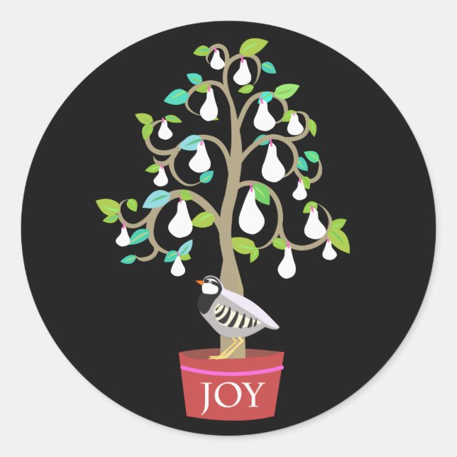 Perdiz en un Pegatina de árbol permeable (Anverso)