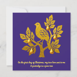 Perdiz en un peral de oro púrpura de Navidad