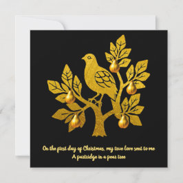 Perdiz En Un Peral Elegante Oro Navidad