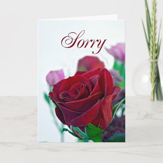 Perdone la tarjeta con una rosa roja (Anverso)