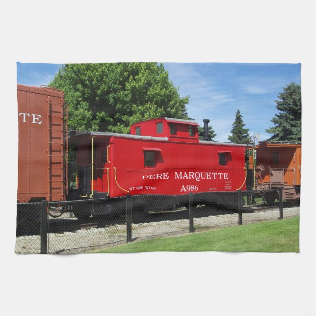 Pere Marquette Caboose A986 toalla de cocina (Horizontal)