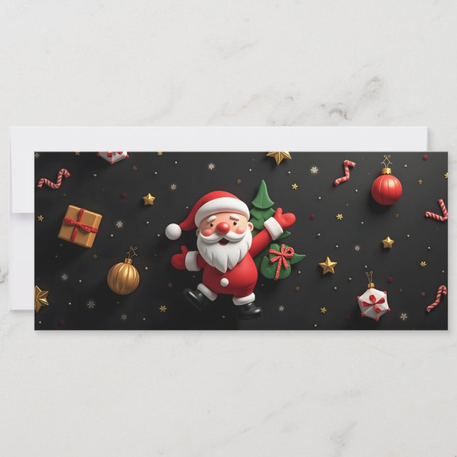 Père noël 3D enfantin et décor de fête (Anverso)