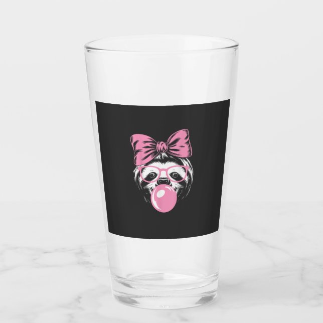 Perezoso con gafas y soplando chicle rosa (Anverso)
