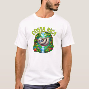 Perezoso de Costa Rica - Camiseta de Cascada de Se