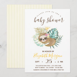 Perezoso Dormido Adorable, Invitaciones de Baby Sh