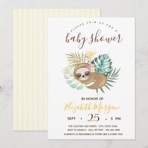 Perezoso Dormido Adorable, Invitaciones de Baby Sh