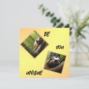 Perezoso "Sé Tú Único", Tarjeta Plana