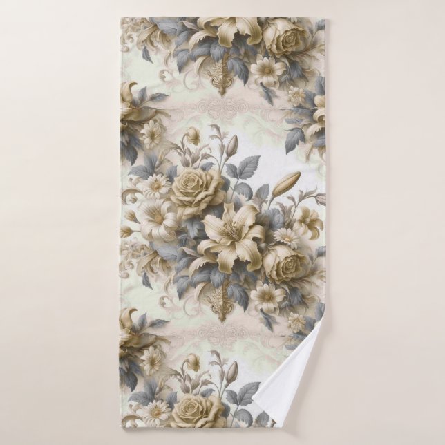 Perfección floral amarilla antigüa (Toalla de baño)