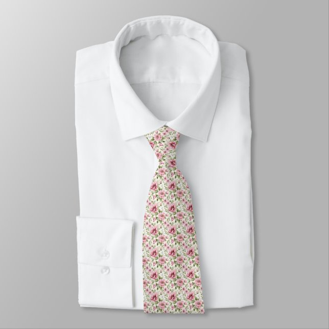Perfección floral: corbata rosa para bodas de jard (Atado)