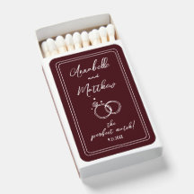 Perfect Match Burgundy Wedding Matchbox