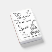 Perfect Match Hand Drawn Wedding Matchbox Favors