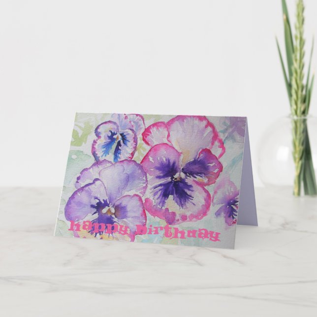 Perfecta tarjeta de cumpleaños de arte acuático de (Anverso)