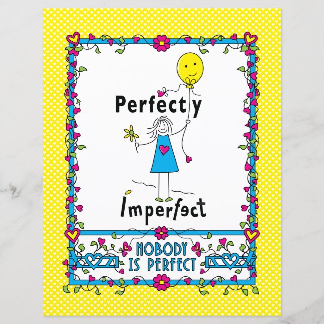 Perfectamente Imperfecto 1 Hoja de Papel Plana 8.5 (Anverso)