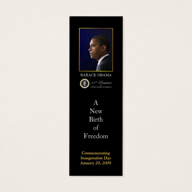 Perfil de la toma de mando de Barack Obama (Frente)