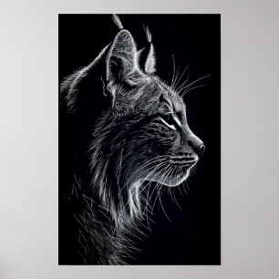 Perfil de Majestic Lynx - Poster de Arte de Vida S