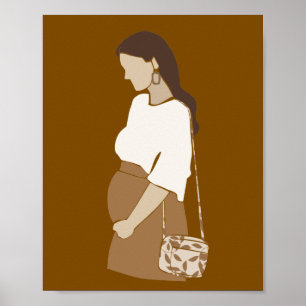 Perfil de mujer embarazada abstracta Arte de mater