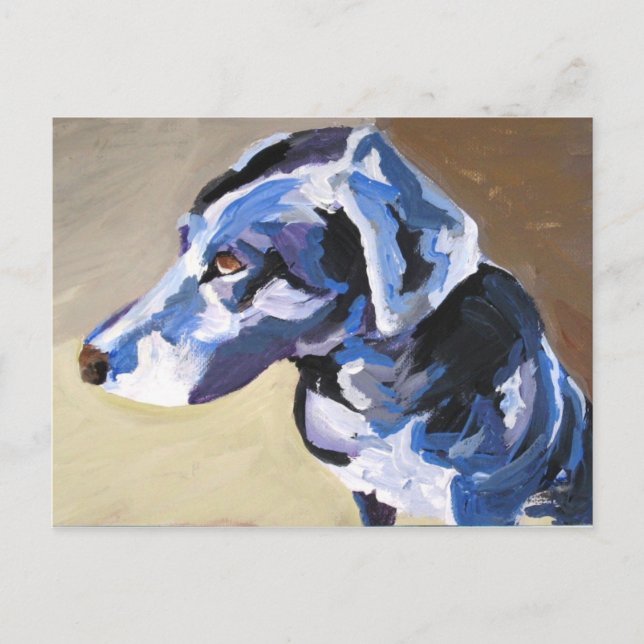 perfil de perro solar Postales (Anverso)