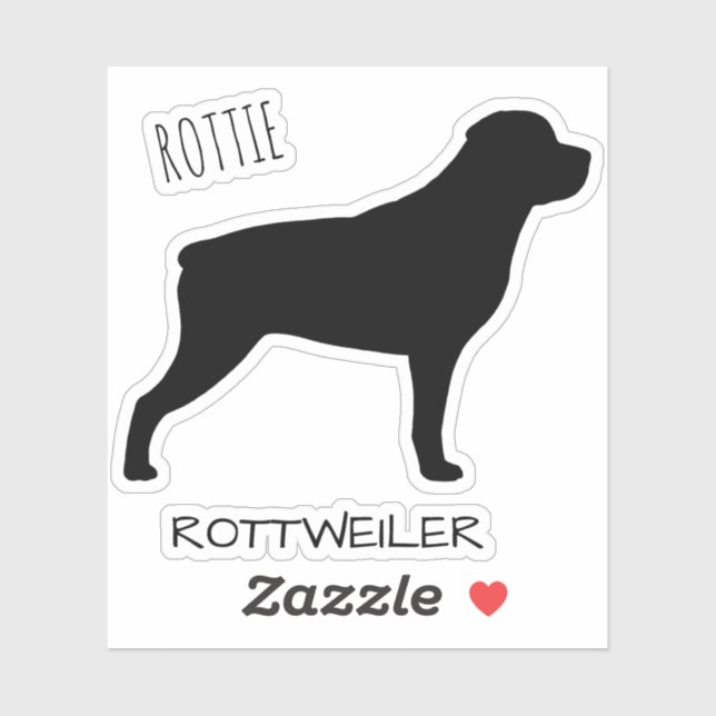 Perfil de silueta de perro de Rottweiler Pegatina  (Hoja)