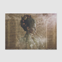 Perfil de un papel de tejido femenino vintage