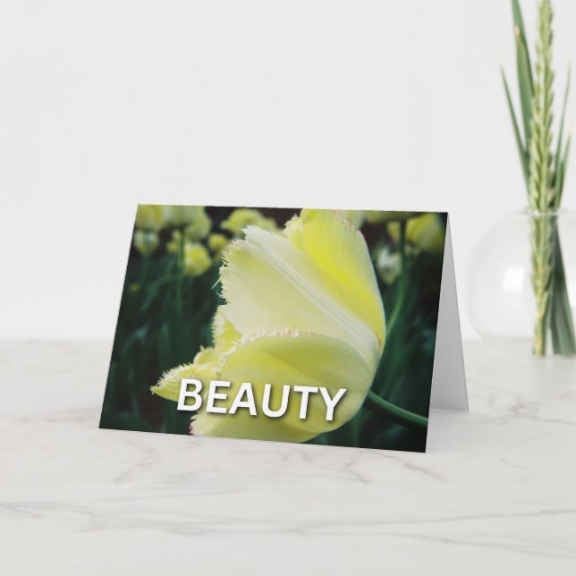 Perfil de una flor amarilla - Tarjeta de belleza (Anverso)
