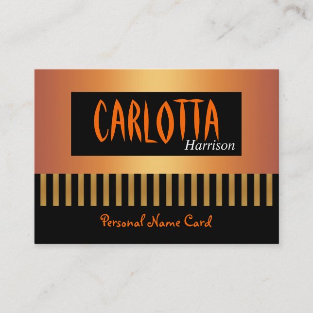 Perfil Tarjeta de nombre personal Café Trazo de or (Anverso)