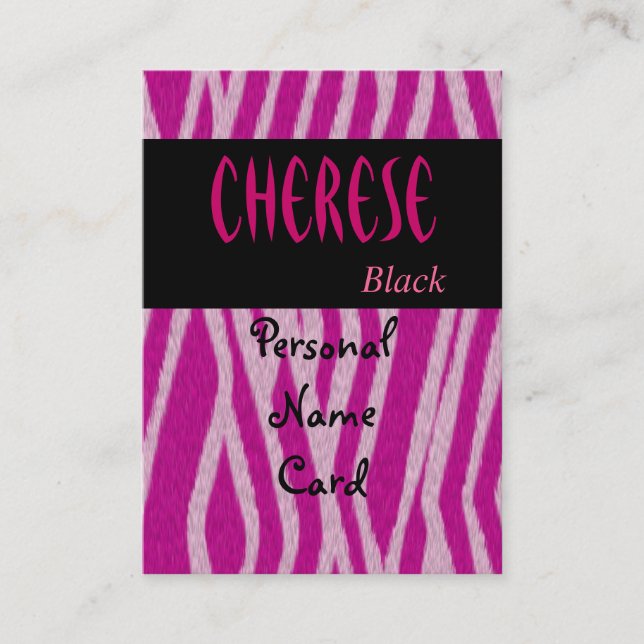 Perfil Tarjeta de nombre personal Tigre negro rosa (Anverso)