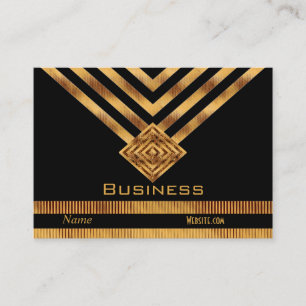 Perfil tarjeta de visita retro banda de oro negro