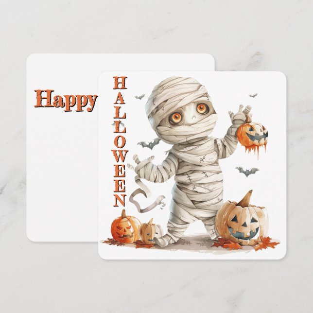 Perforación de calabaza - momia con susto dulce (Anverso / Reverso)