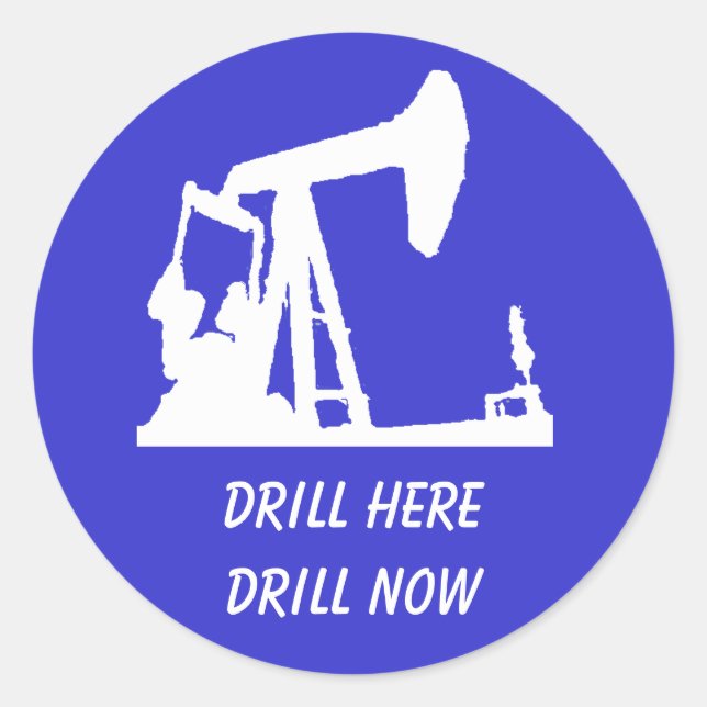 Perforar aquí, Pegatinas de Drill Now - Azul (Anverso)