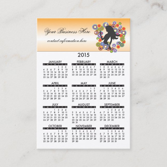 Perfume del calendario de la tarjeta de visita (Anverso)