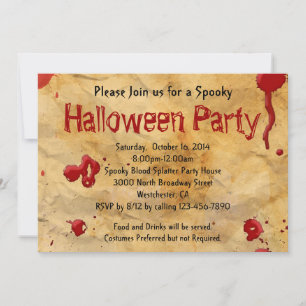 Pergamino, Invitaciones a Halloween con manchas de