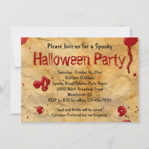 Pergamino, Invitaciones a Halloween con manchas de