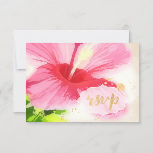 Pergamino PixDezines rsvp hibiscus/luau/faux
